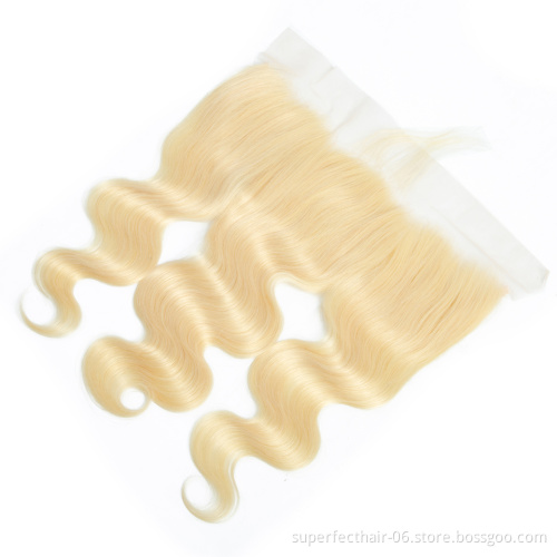 10A Wholesale Vendors Virgin Cuticle Aligned Human Hair 613 Blonde Color Virgin bundles With Closure